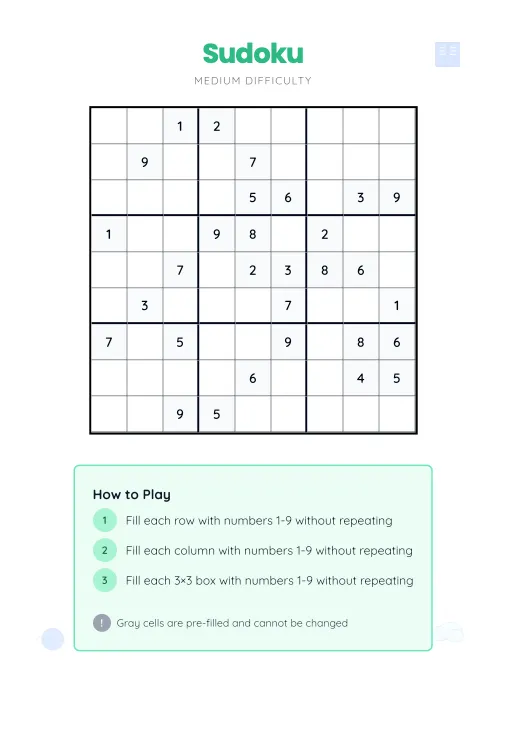 Sudoku Puzzles example 2