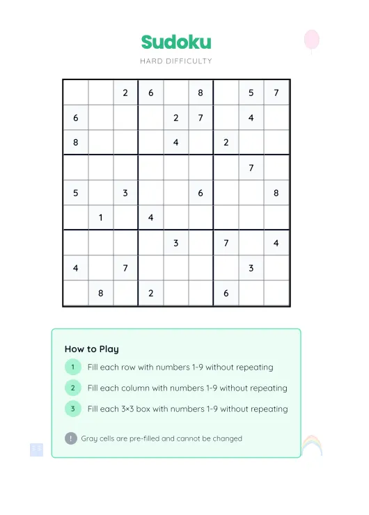 Sudoku Puzzles example 3